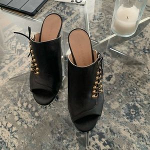Size 38 Kurt Geiger peep toe mules